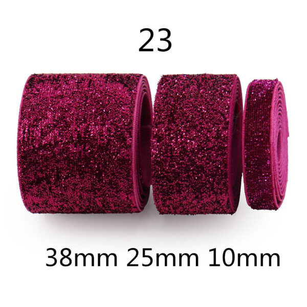 10/25/38mm Gradient Chenille Ribbon with Sparkle 3 Sizes Pack - Image 17