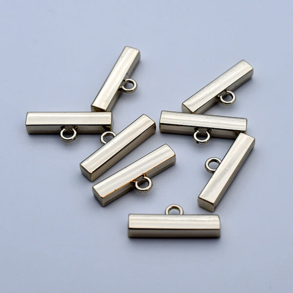 21mm Metal Rectangle Bar Gold Decorative Buttons for Coats 20pcs - Image 3