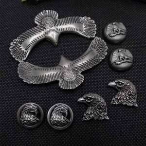 Vintage Silver Eagle Rivets – Antique Alloy Studs for Punk 40 Pack