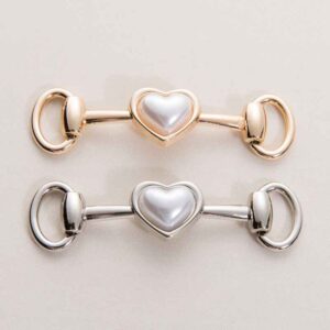 73mm Gold Silver Metal Heart Chain Decorative Buckle 20 Pack