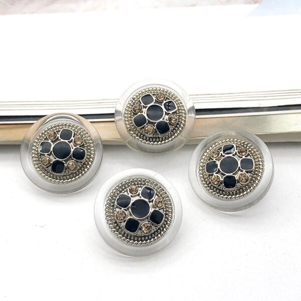 18mm Gold Round Metal Shank Buttons 12pcs - Image 3