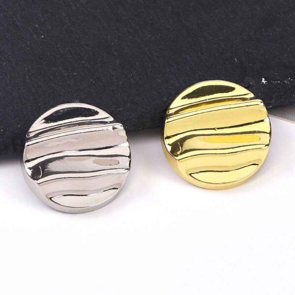 28L/36L Crinkle Wave Metal Shank Buttons for Jackets Outerwear 20pcs