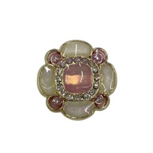 Sparkling Jelly Flower Metal Shank Buttons for Women's Clothing 6pcs