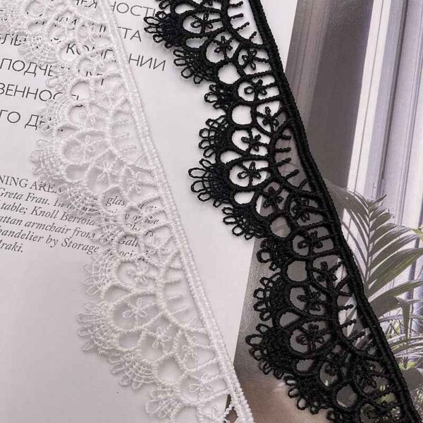 3cm Fine Embroidered Milk Silk Water-Soluble Lace Trim – 10 Yards