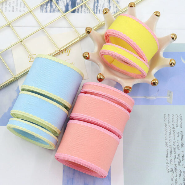 10/25/38mm Candy-Colored Ribbed Ribbon 3 Size Set - Image 4