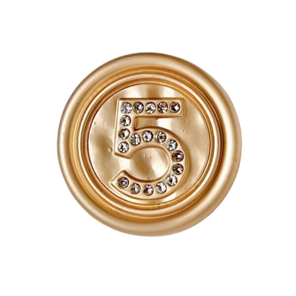 18/23MM Round Diamond Number 5 Metal Sweater Buttons 10pcs - Image 4