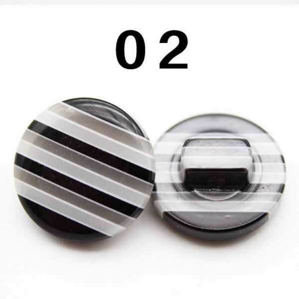 14mm Rainbow Round Shank Striped Resin Buttons for Shirts 50pcs