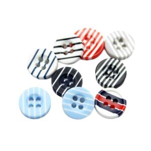 11.5mm Colorful Resin Striped Buttons for School Uniforms 980 Pack