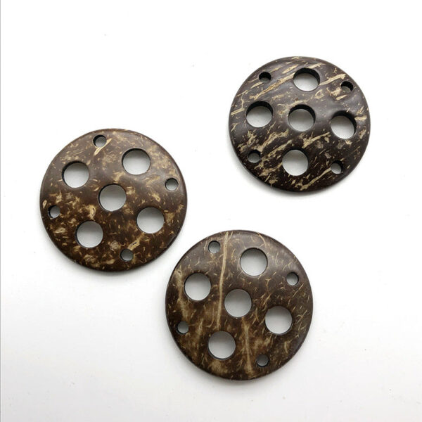44mm Round 9-Hole Coconut Shell Creative Decorative Button 20pcs - Image 2