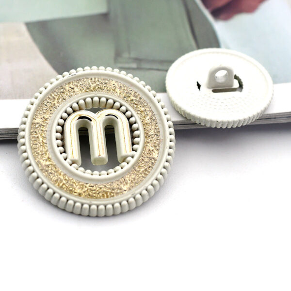 25mm Vintage Letter M Hollow Metal Decorative Coat Buttons 20pcs - Image 4
