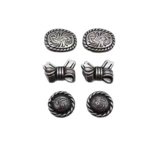 Vintage Punk Floral Scroll Bow Rivets Ornate Metal Studs 30 Pack