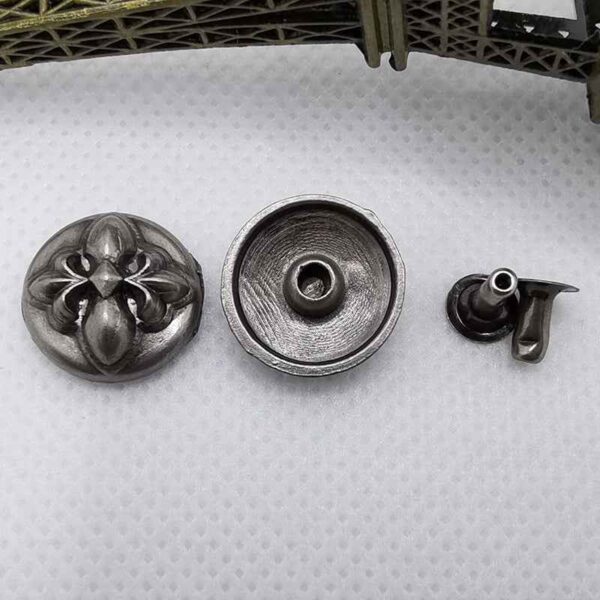 Vintage Silver Round Cross Rivet Stud Buttons for Retro Jeans