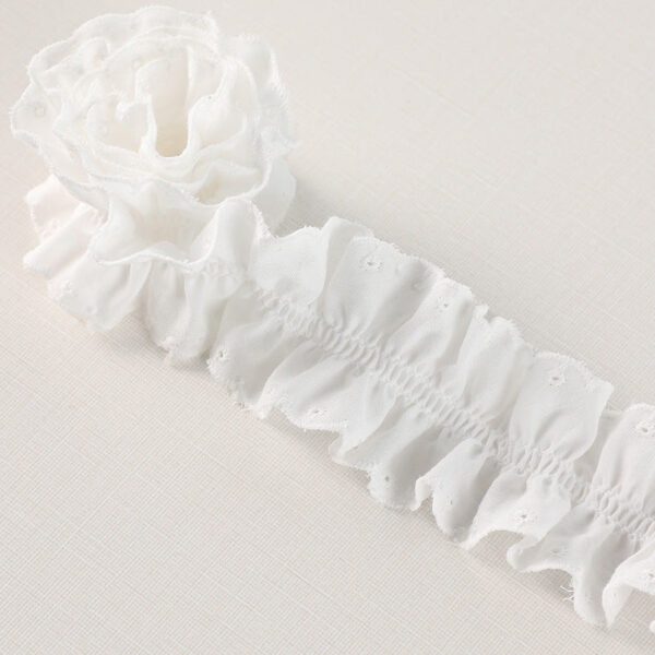 45/50mm 3D Double-Sided Cotton Pleated Lace Trim 5 Yards - Image 5