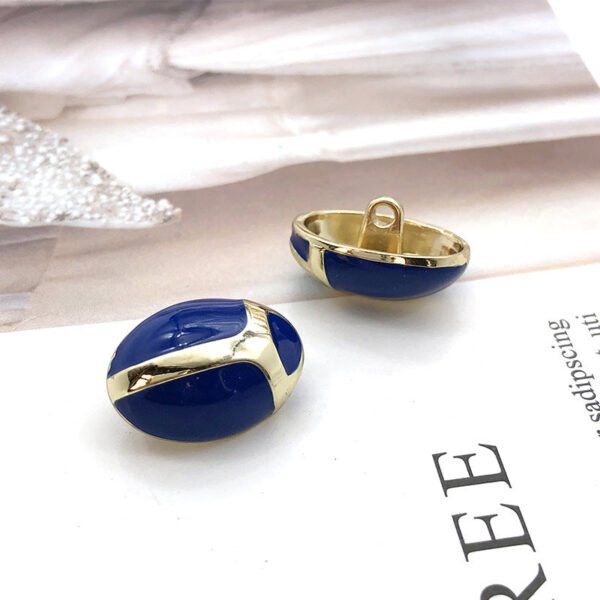 Beetle Gold Blue Cashmere Blazer Cardigan Metal Shank Buttons 10pcs - Image 2