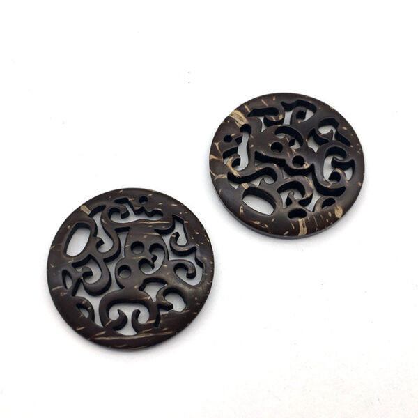 45mm Vintage Round Coconut Shell Decorative Craft Button 20pcs - Image 2