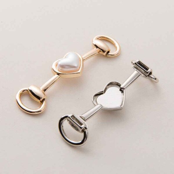 73mm Gold Silver Metal Heart Chain Decorative Buckle 20 Pack