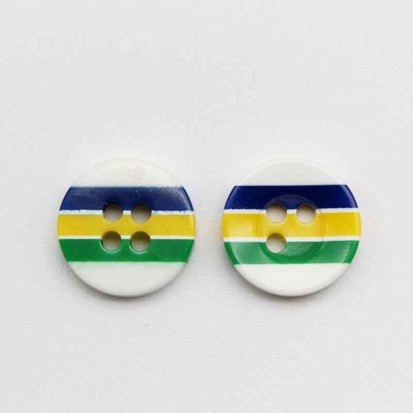 12mm Round 4-Hole Candy Color Striped Resin Buttons 100pcs