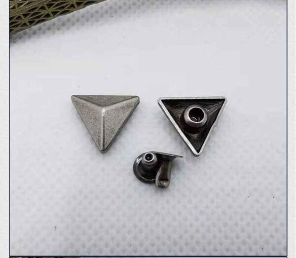 11mm Vintage Silver Triangle Rivets – Antique Zinc Alloy Studs 30 Pack