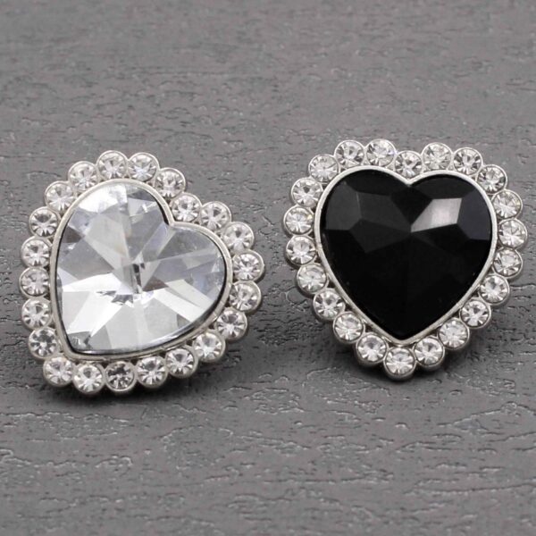Exquisite Heart-Shaped  Crystal Rhinestone Metal Sewing Buttons 20pcs