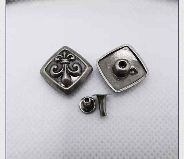 Vintage Silver Sunflower Rivets Antique Alloy Floral Studs 30 Pack