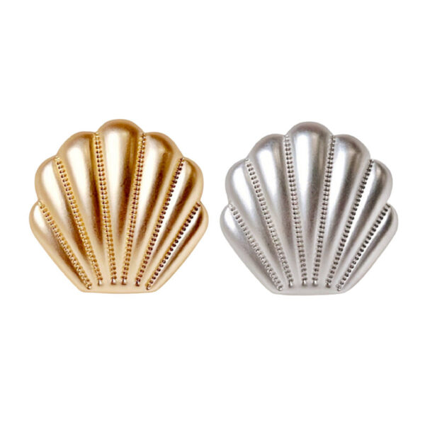 18/23mm French Matte Gold Silver Shell-Style Metal Shank Buttons 12pcs