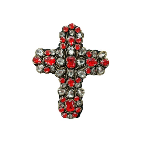 Beaded Vintage Cross Applique Rhinestone-Embellished 3D Patch 5 Pack - Image 3