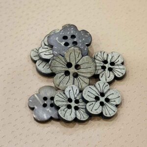 23mm Laser-Cut Plum Blossom Coconut Shell Shoe Buttons 40pcs