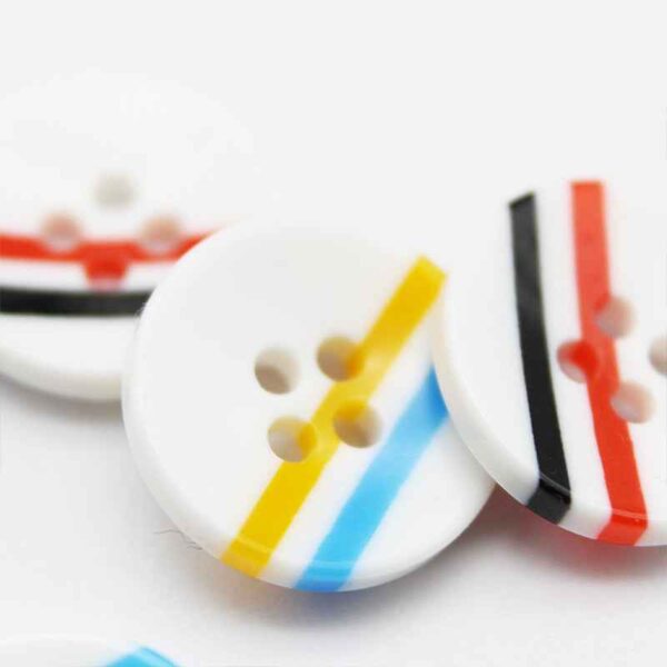 12mm Color Block Round 4-Hole Resin Buttons 100pcs