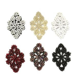 Hand-Beaded Multicolor Crystal Grape Applique 6 Pack
