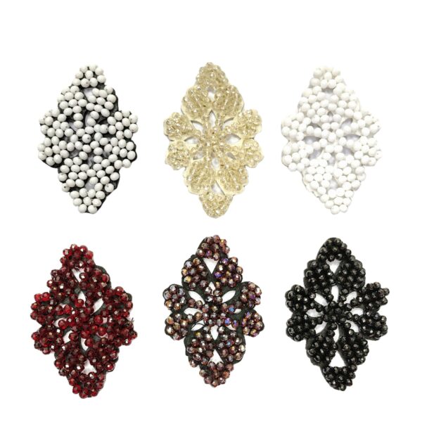 Hand-Beaded Multicolor Crystal Grape Applique 6 Pack