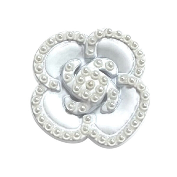 25mm Camellia Pearl Metal Shank Buttons for Cardigans Sweaters 6PCS - Image 3