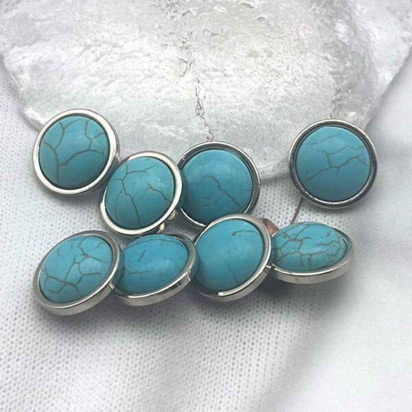 27L/33L Vintage Natural Stone Metal Sewing Buttons 50pcs