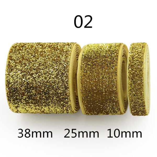10/25/38mm Gradient Chenille Ribbon with Sparkle 3 Sizes Pack - Image 3