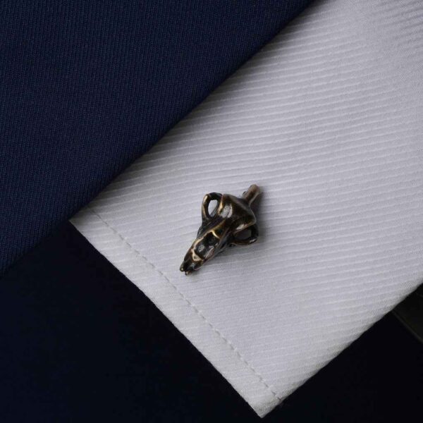 Vintage Bronze Dinosaur Skull Cufflinks for Men