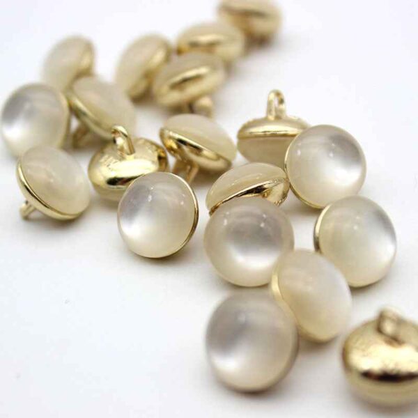 11.5-25mm Cat Eye Pearlized Metal Shank Buttons for Sweaters 50 Pack