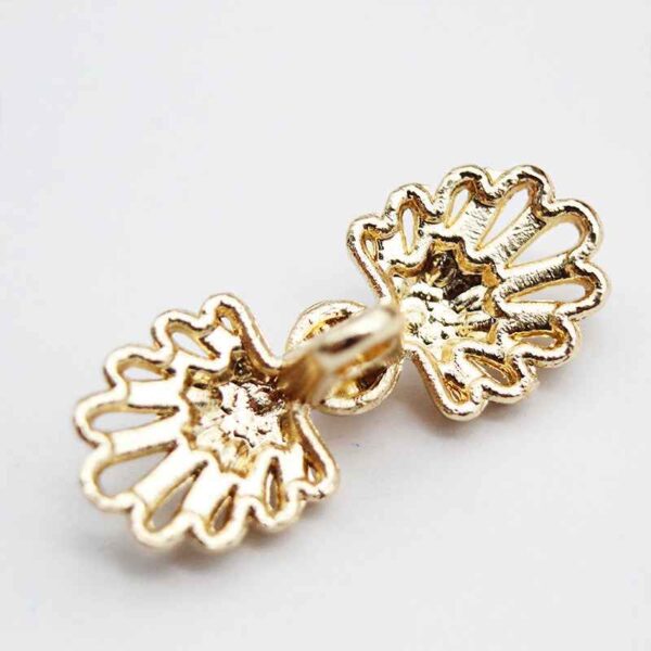 20mm Chinese Hanfu Qipao Butterfly-Shaped Metal Pearl Buttons 20pcs