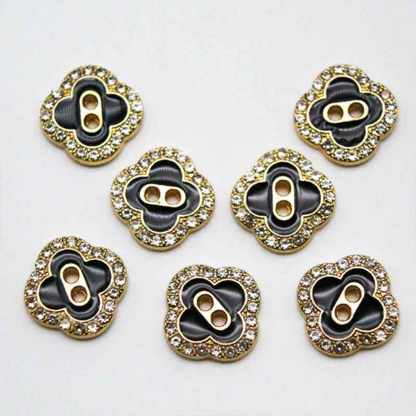12mm Retro Clover Square 2-Hole Shirt Decorative Metal Buttons 20pcs