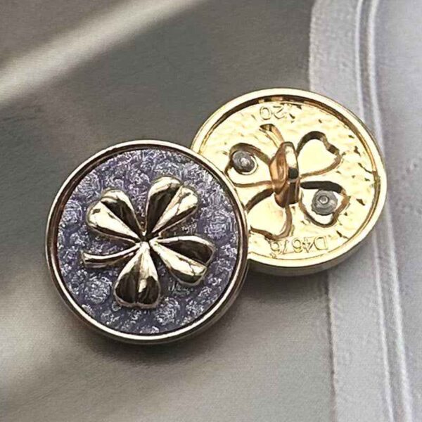 28L/32L/36L Two-Tone Clover Metal Shank Buttons 12PCS