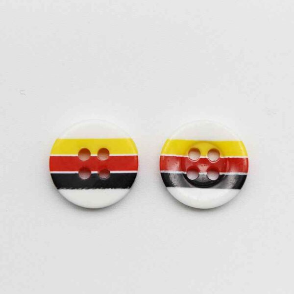 12mm Round 4-Hole Candy Color Striped Resin Buttons 100pcs