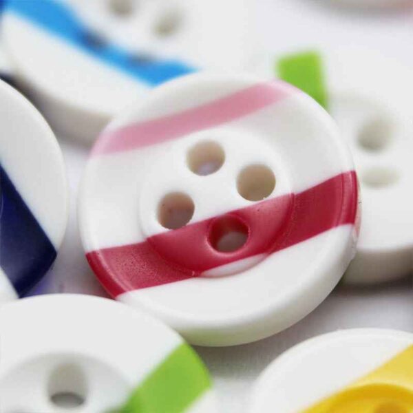 Rainbow Striped Round 4-Hole Resin Buttons for Kids' Crafts 100pcs
