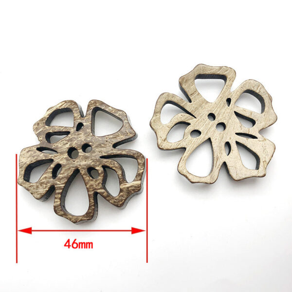 Vintage Flower Frog Coconut Shell DIY Craft Decorative Buttons 10pcs - Image 2