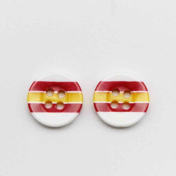 12mm Round 4-Hole Candy Color Striped Resin Buttons 100pcs