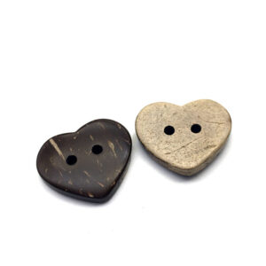 20mm Heart-Shaped Two-Hole Coconut Shell Shirt Buttons 20pcs