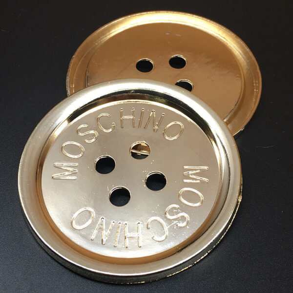 70mm Extra Large Gold Round Thin Edge Four-Hole Metal Buttons 10pcs - Image 3