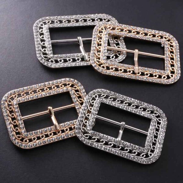 Crystal Belt Buckles Adjustable Coat Clasps with Pin Closure 10 Pack