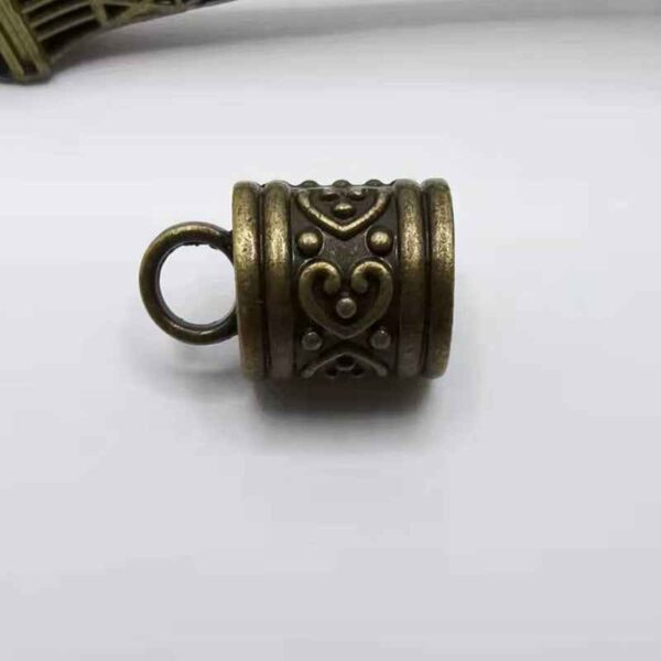 Antique Metal Cylinder Bell End Caps for Drawstrings Cords 30 Pack