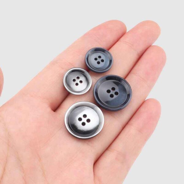 15/20mm Round 4-Hole Eco-Friendly Resin Buttons Black Navy Blue 10pcs