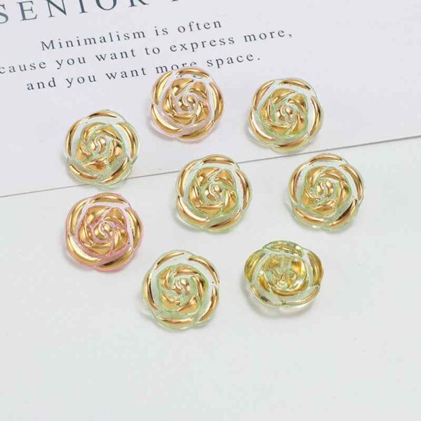 12.5mm Acrylic Candy Color Rose Buttons for Kids' Sweaters 100 Pack