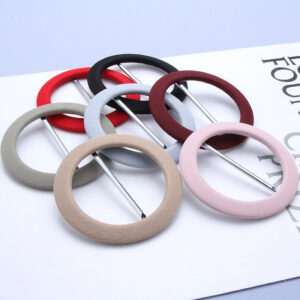 Round Fabric Covered Metal D-Ring Buckles Belt Adjustment 8pcs 