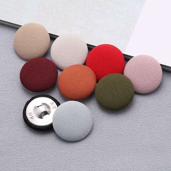 Colorful Round Fabric Covered Shank Buttons,20pcs